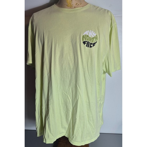 North Face Mens Brand Proud T-Shirt XXL 2XL Greenish-Yellow Cotton NF0A86WX - Picture 1 of 7